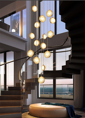 Hôtel d'intérieur Crystal Pendant Light Height moderne de salle d'exposition 300cm